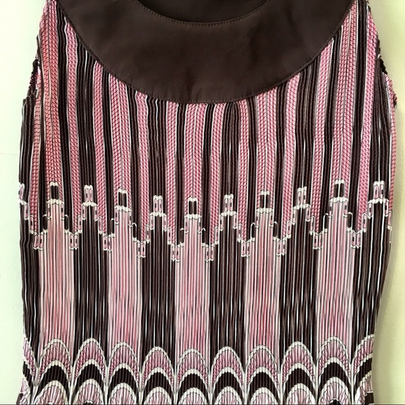 NWT Y2K Sleeveless Blouse Top Pink Brown White Medium - Picture 6 of 9